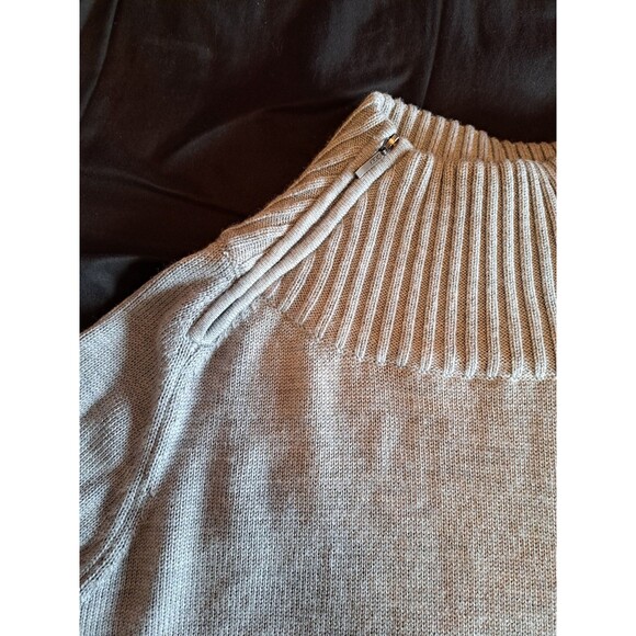 Smartwool Isto Sport Heather Grey with Blue Accent Mock Neck Sweater Size Large - Picture 4 of 13